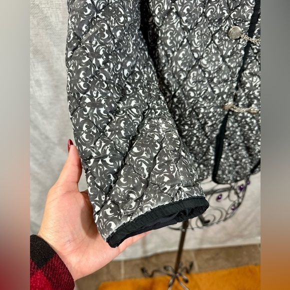 Vintage excel garment minneapolis quilted grey jacket with metal buttons size M - Picture 7 of 10